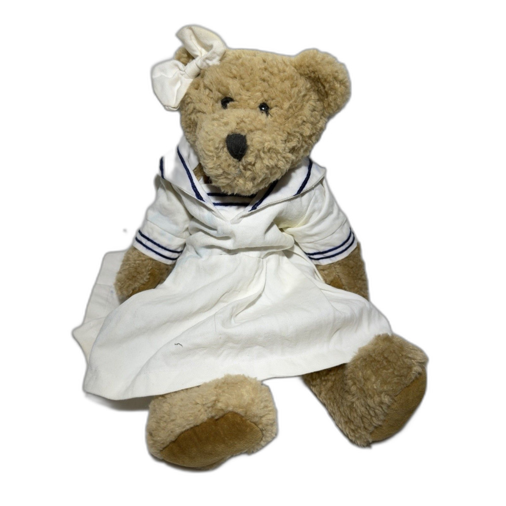 Vintage Boyds J.B. Bean Series 14in Teddy Bear Girl w/ Sailor Dress 1993